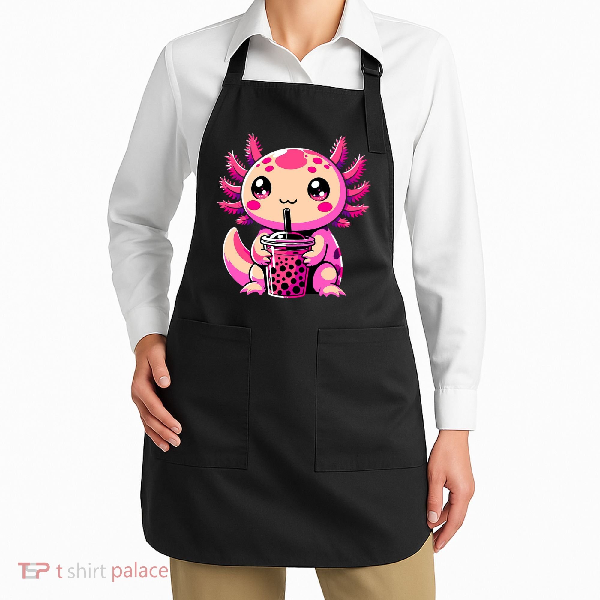 Axolotl Tea Bubble Tea Anime Kawaii Axolotl Apron