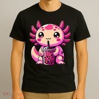 Axolotl Tea Bubble Tea Anime Kawaii Axolotl T-Shirt thumb 3
