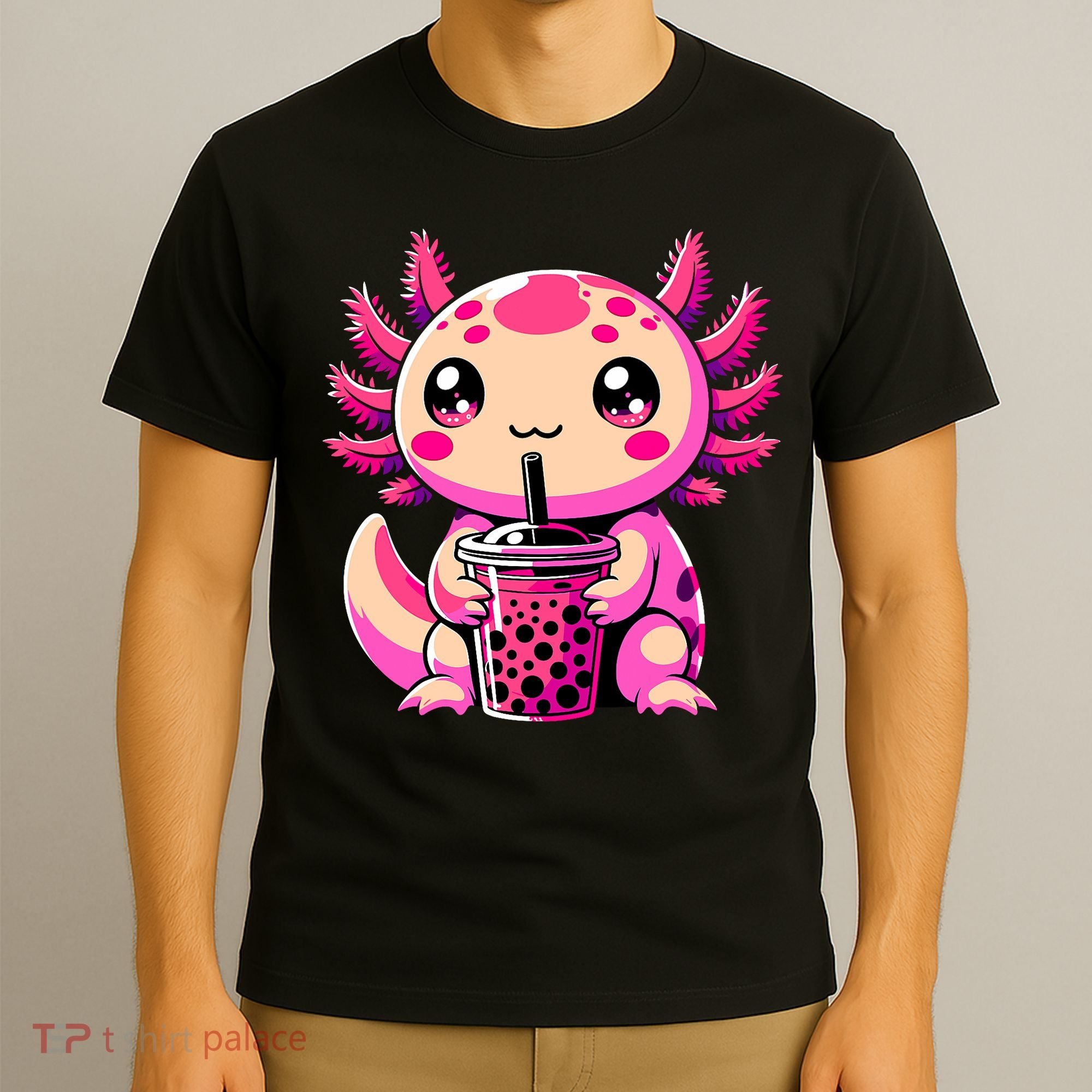 Axolotl Tea Bubble Tea Anime Kawaii Axolotl T-Shirt