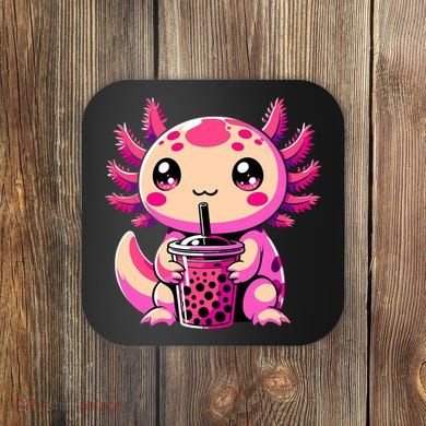 Axolotl Tea Bubble Tea Anime Kawaii Axolotl Coaster