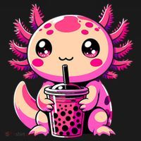 Axolotl Tea Bubble Tea Anime Kawaii Axolotl Mousepad thumb 1