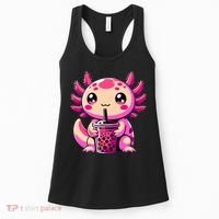 Axolotl Tea Bubble Tea Anime Kawaii Axolotl Women's Tank Top thumb 0