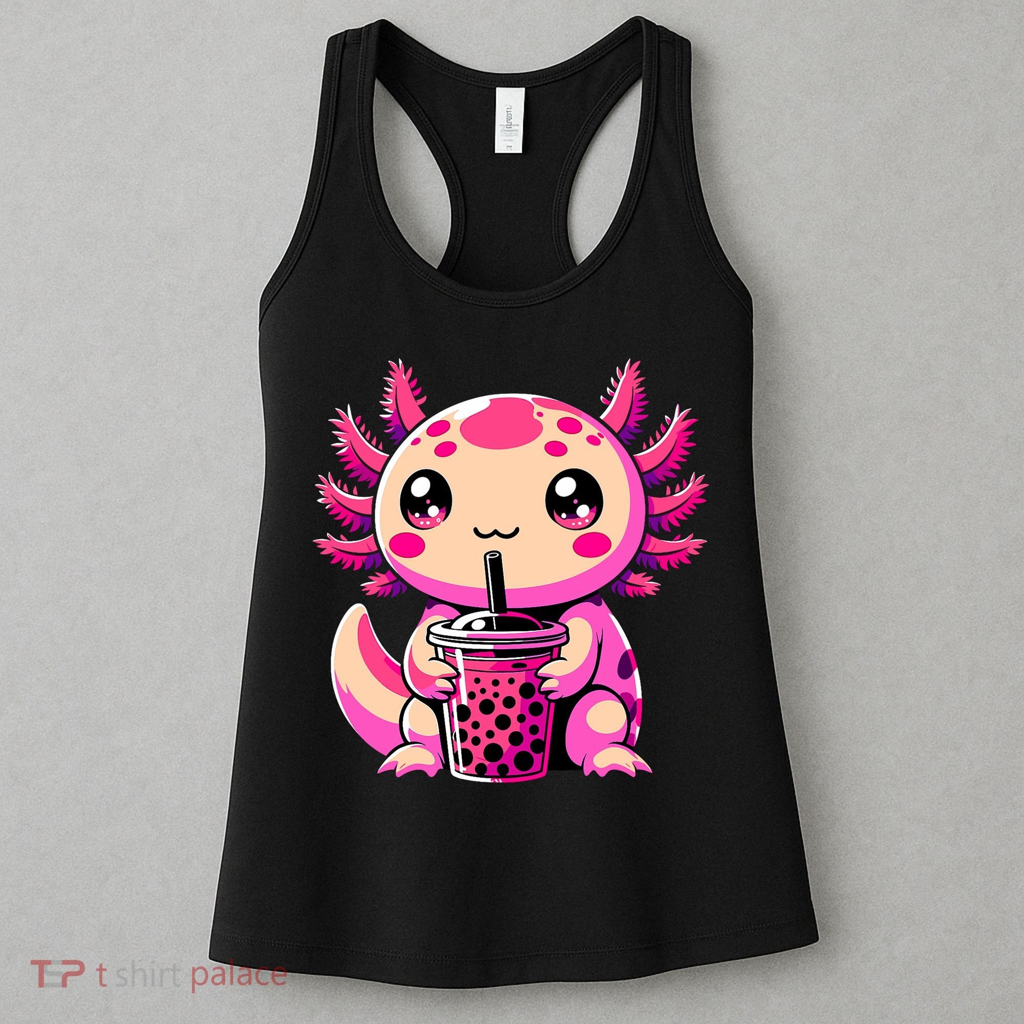Axolotl Tea Bubble Tea Anime Kawaii Axolotl Women's Tank Top