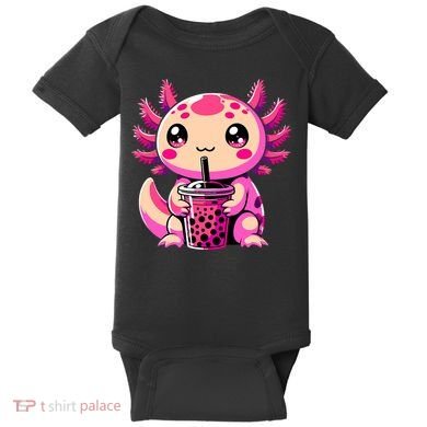 Axolotl Tea Bubble Tea Anime Kawaii Axolotl Baby Bodysuit