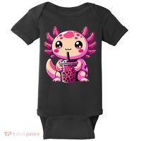 Axolotl Tea Bubble Tea Anime Kawaii Axolotl Baby Bodysuit thumb 0