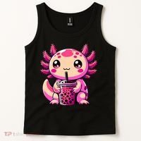 Axolotl Tea Bubble Tea Anime Kawaii Axolotl Tank Top thumb 2