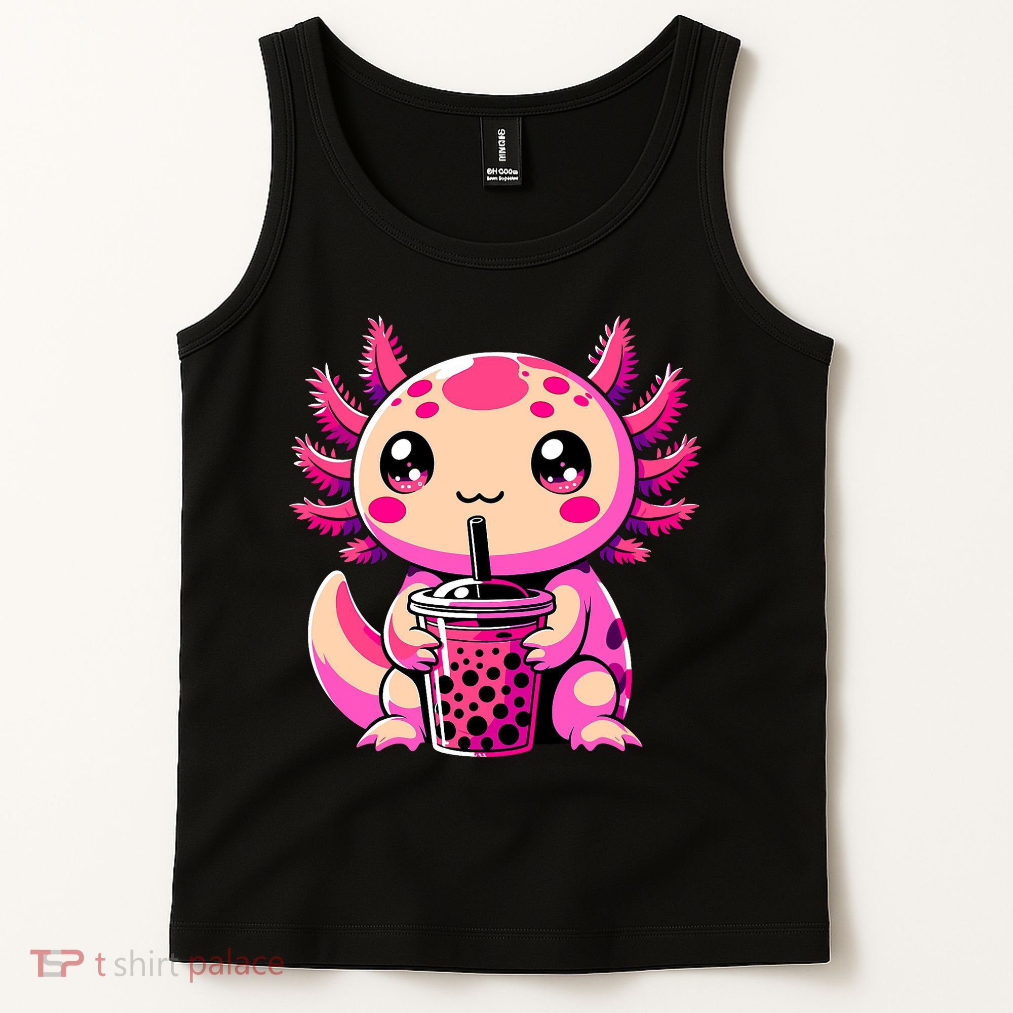 Axolotl Tea Bubble Tea Anime Kawaii Axolotl Tank Top
