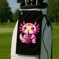 Axolotl Tea Bubble Tea Anime Kawaii Axolotl Golf Towel thumb 2