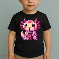 Axolotl Tea Bubble Tea Anime Kawaii Axolotl Toddler T-Shirt thumb 2