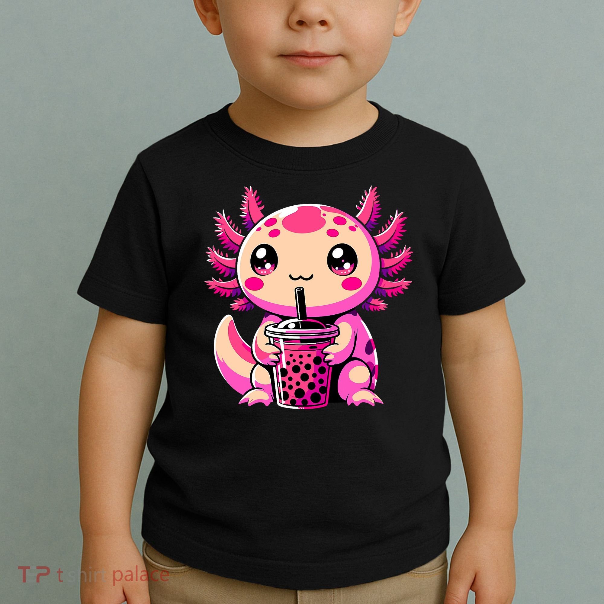 Axolotl Tea Bubble Tea Anime Kawaii Axolotl Toddler T-Shirt