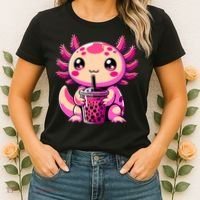 Axolotl Tea Bubble Tea Anime Kawaii Axolotl Women's T-Shirt thumb 2