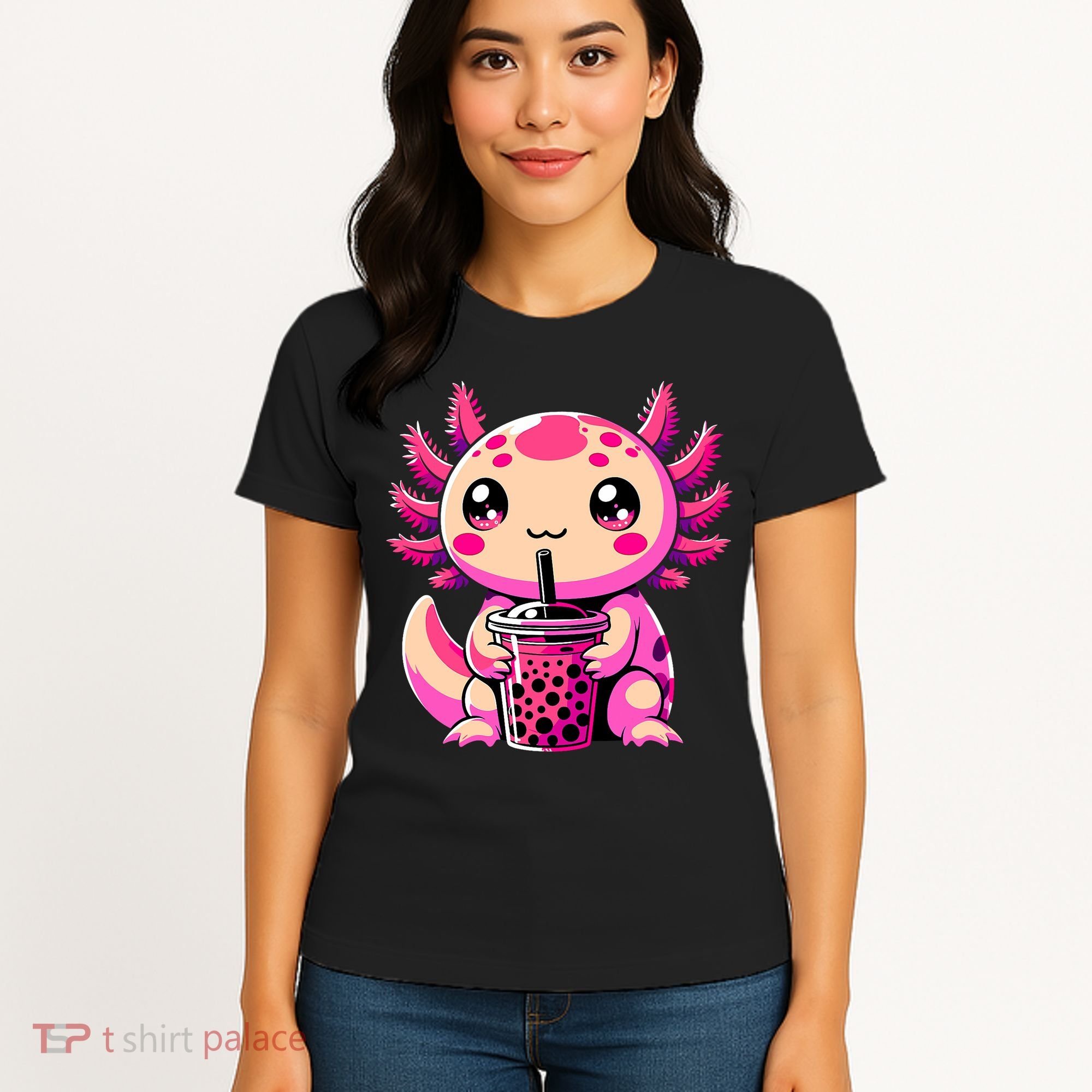 Axolotl Tea Bubble Tea Anime Kawaii Axolotl Women's T-Shirt