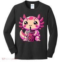 Axolotl Tea Bubble Tea Anime Kawaii Axolotl Kids Long Sleeve Shirt thumb 0