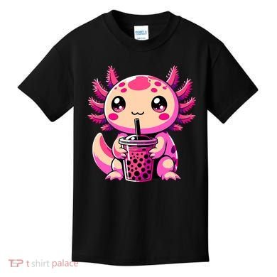 Axolotl Tea Bubble Tea Anime Kawaii Axolotl Kids T-Shirt