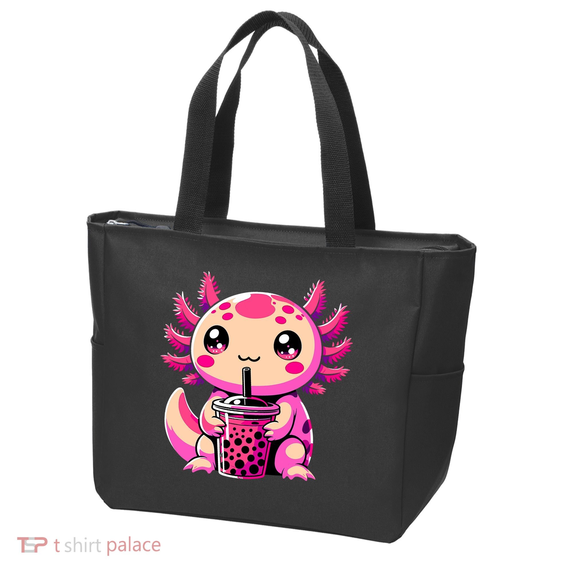 Axolotl Tea Bubble Tea Anime Kawaii Axolotl Tote Bag