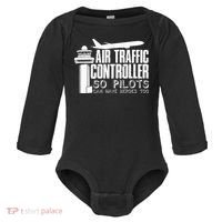 Air Traffic Controller Joke Pilot Saying Flight Control Baby Long Sleeve Bodysuit thumb 0