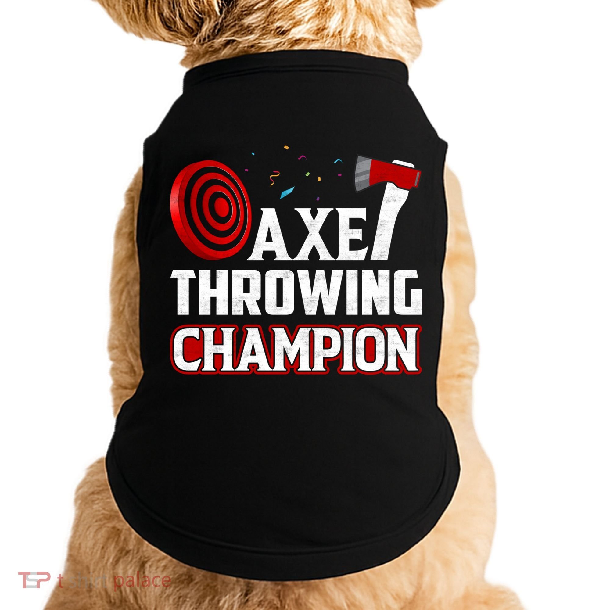 Axe Throwing Champion Sawdust Woodworker Carpenter Gift Doggie Tank