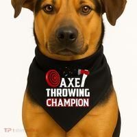 Axe Throwing Champion Sawdust Woodworker Carpenter Gift USA-Made Doggie Bandana thumb 1