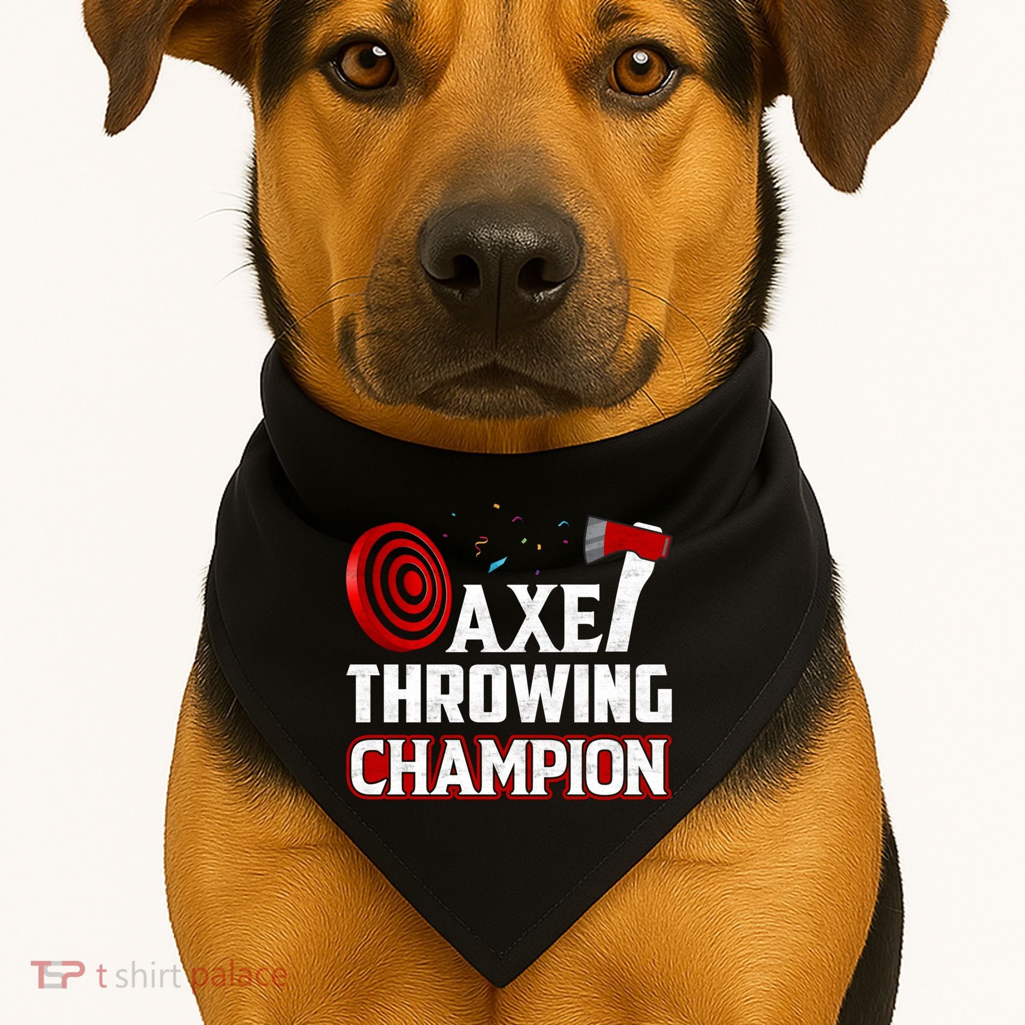 Axe Throwing Champion Sawdust Woodworker Carpenter Gift USA-Made Doggie Bandana