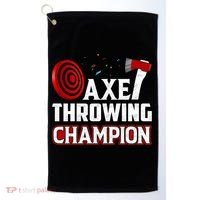 Axe Throwing Champion Sawdust Woodworker Carpenter Gift Golf Towel thumb 0