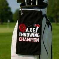 Axe Throwing Champion Sawdust Woodworker Carpenter Gift Golf Towel thumb 2