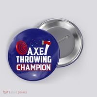 Axe Throwing Champion Sawdust Woodworker Carpenter Gift Button thumb 0