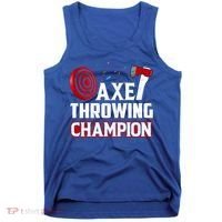 Axe Throwing Champion Sawdust Woodworker Carpenter Gift Tank Top thumb 0