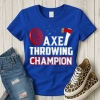 Axe Throwing Champion Sawdust Woodworker Carpenter Gift Women's T-Shirt thumb 3