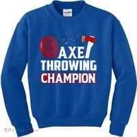 Axe Throwing Champion Sawdust Woodworker Carpenter Gift Kids Sweatshirt thumb 0