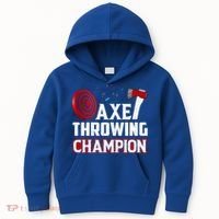 Axe Throwing Champion Sawdust Woodworker Carpenter Gift Kids Hoodie thumb 0