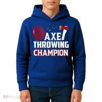Axe Throwing Champion Sawdust Woodworker Carpenter Gift Kids Hoodie thumb 4