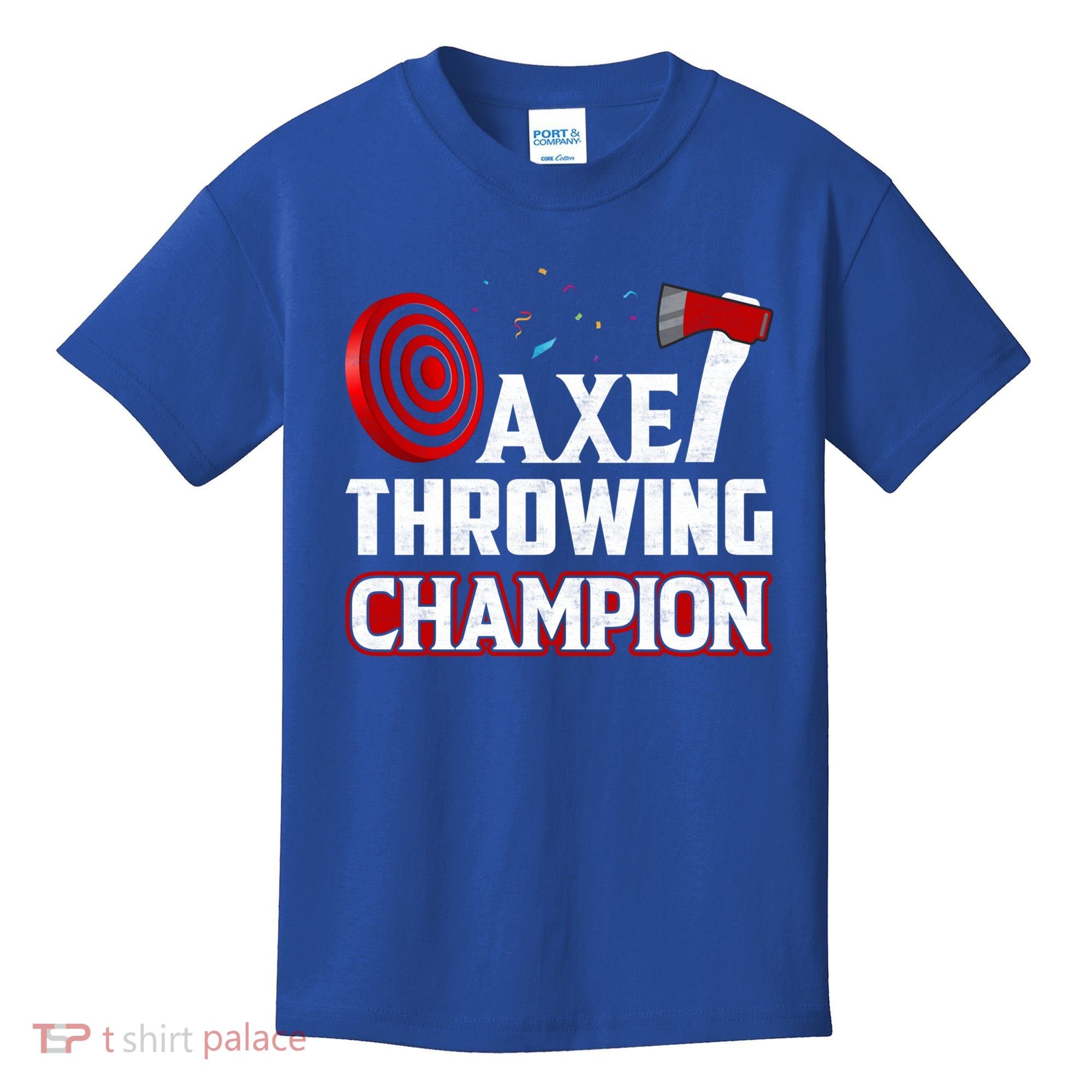 Axe Throwing Champion Sawdust Woodworker Carpenter Gift Kids T-Shirt