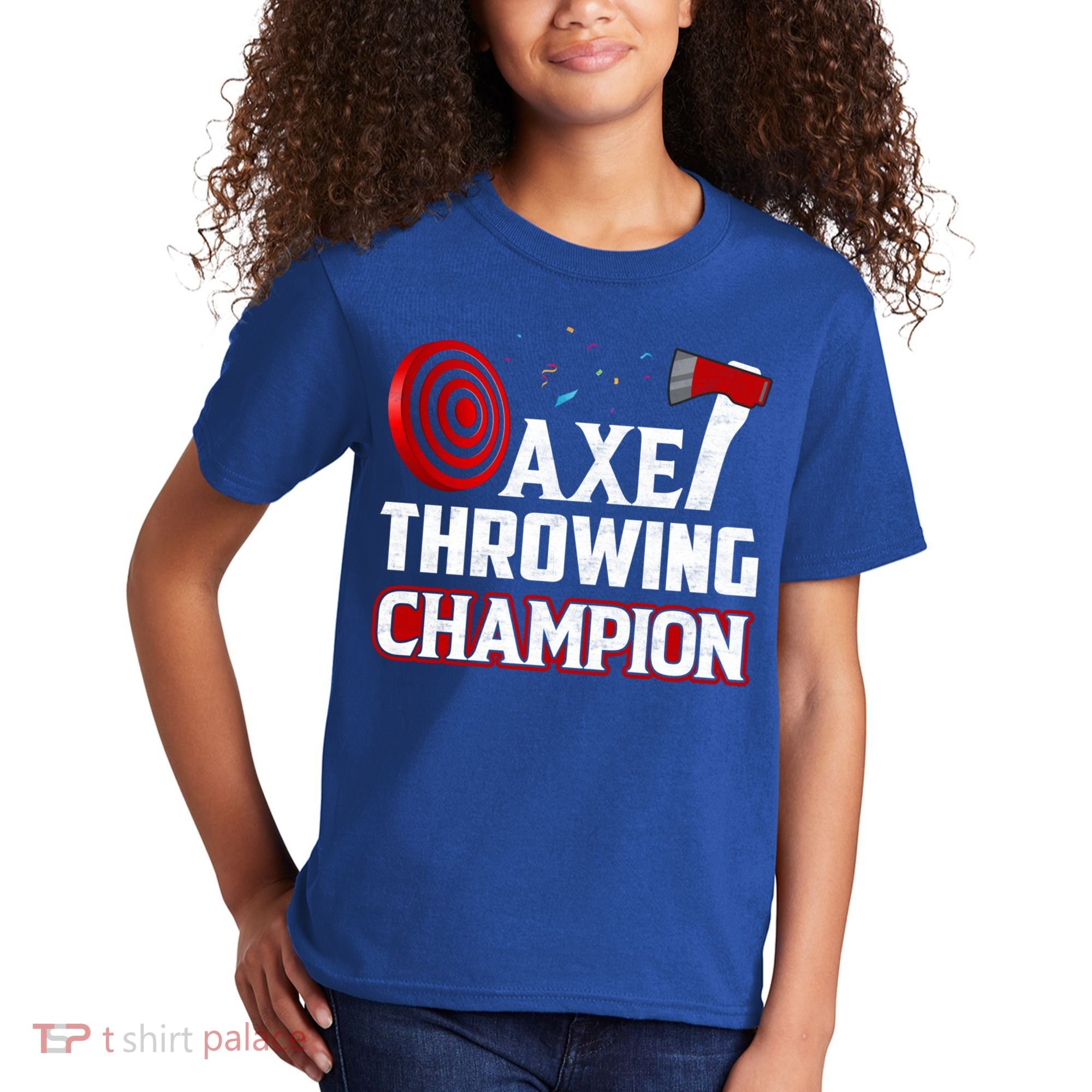 Axe Throwing Champion Sawdust Woodworker Carpenter Gift Kids T-Shirt