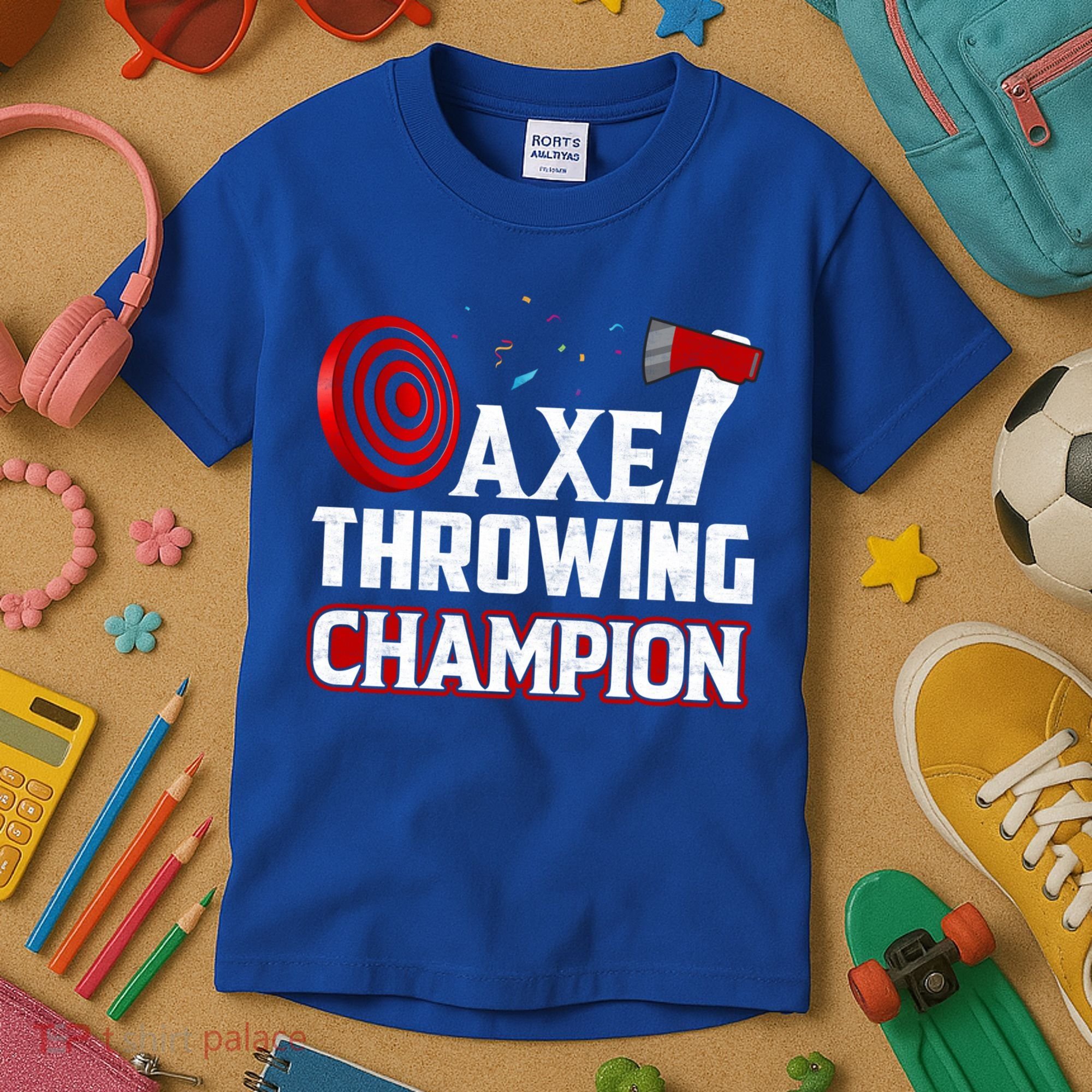 Axe Throwing Champion Sawdust Woodworker Carpenter Gift Kids T-Shirt