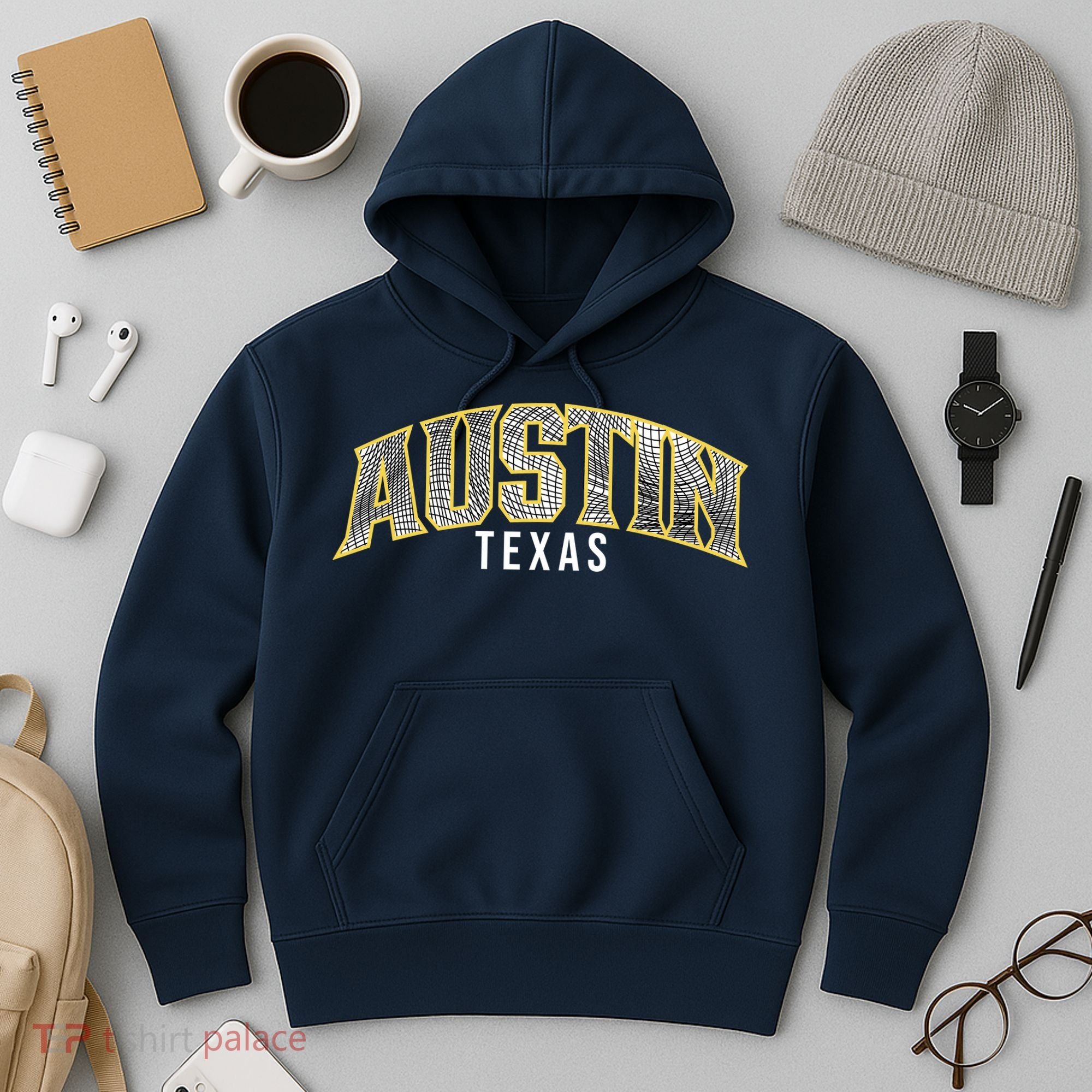 Austin Texas College Font Hoodie