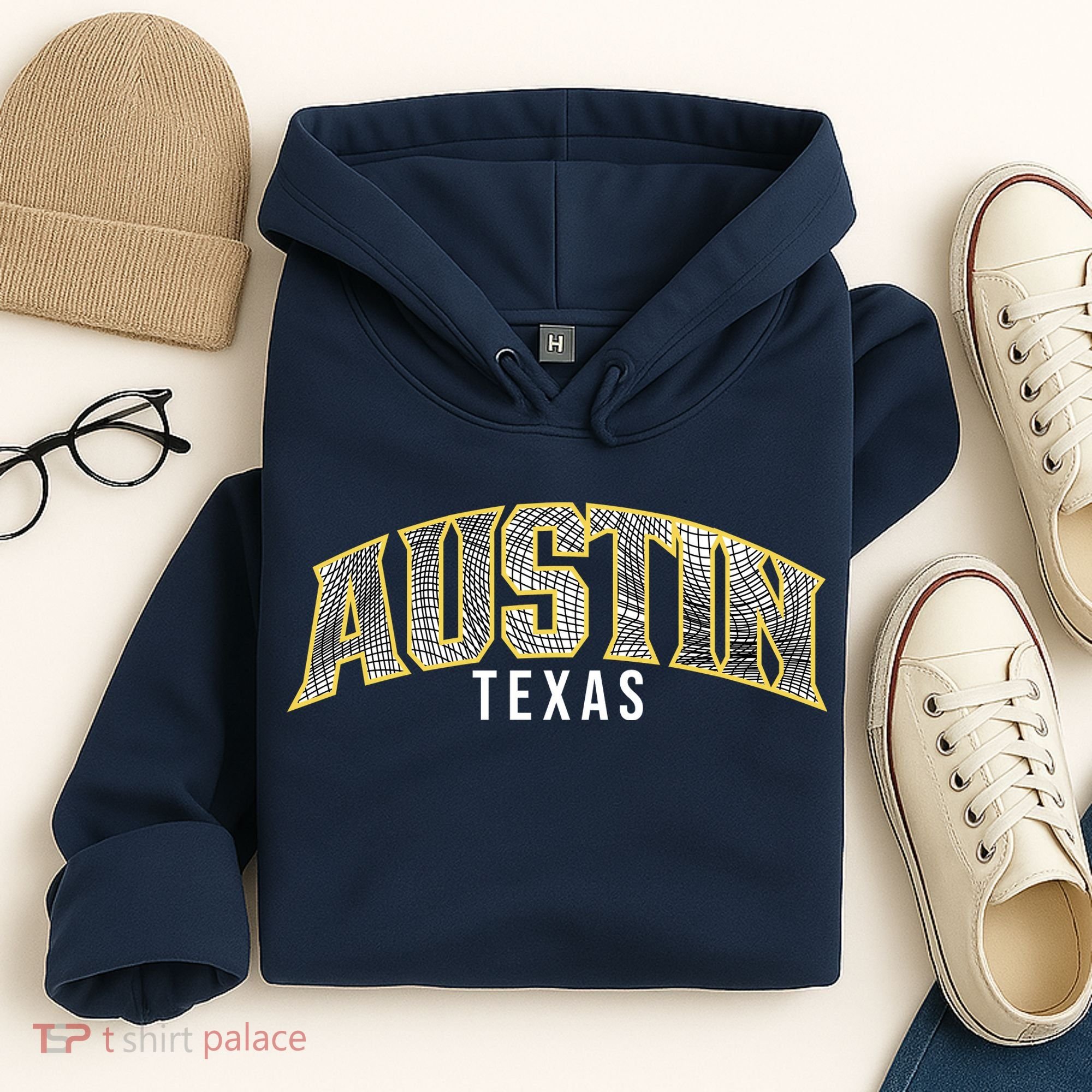 Austin Texas College Font Hoodie