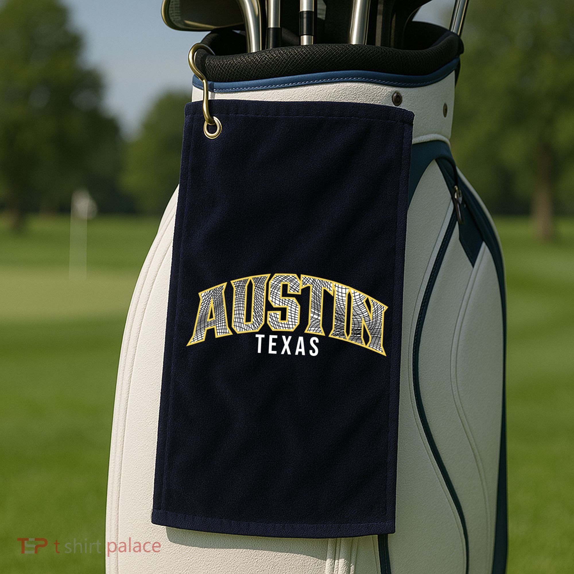 Austin Texas College Font Golf Towel