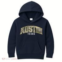 Austin Texas College Font Kids Hoodie thumb 0