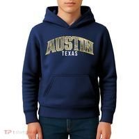 Austin Texas College Font Kids Hoodie thumb 4
