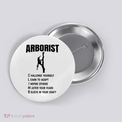 Arborist Tree Climber Lumberjack Button