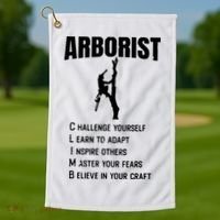 Arborist Tree Climber Lumberjack Golf Towel thumb 1