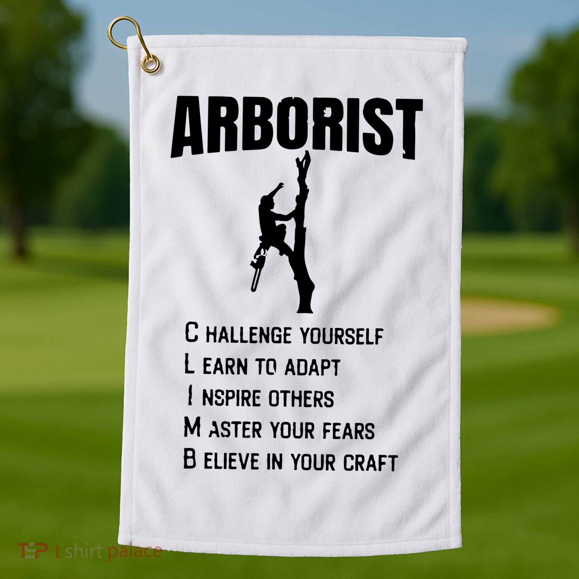 Arborist Tree Climber Lumberjack Golf Towel