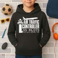 Air Traffic Controller Joke Pilot Saying Flight Control Kids Hoodie thumb 2
