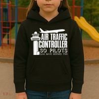 Air Traffic Controller Joke Pilot Saying Flight Control Kids Hoodie thumb 3