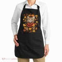 Autumn Themed Cute Cat Fall Breeze Kitten Cat Lover Apron thumb 2