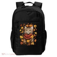 Autumn Themed Cute Cat Fall Breeze Kitten Cat Lover Backpack thumb 0