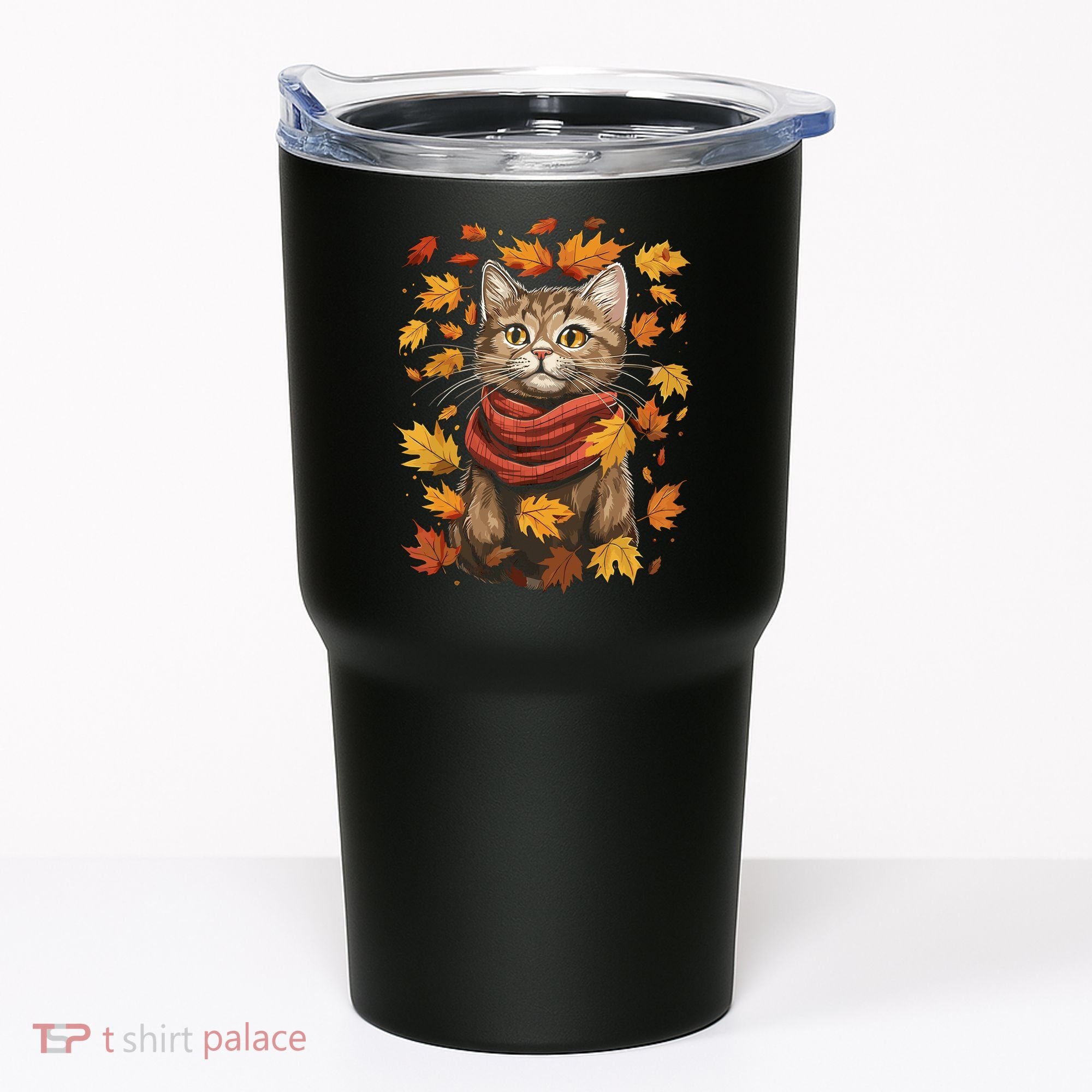 Autumn Themed Cute Cat Fall Breeze Kitten Cat Lover Tumbler