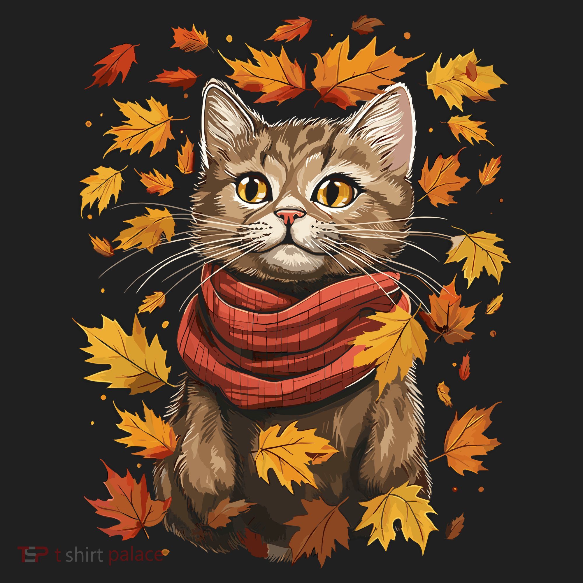 Autumn Themed Cute Cat Fall Breeze Kitten Cat Lover Tumbler
