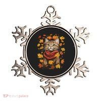 Autumn Themed Cute Cat Fall Breeze Kitten Cat Lover Ornament thumb 0
