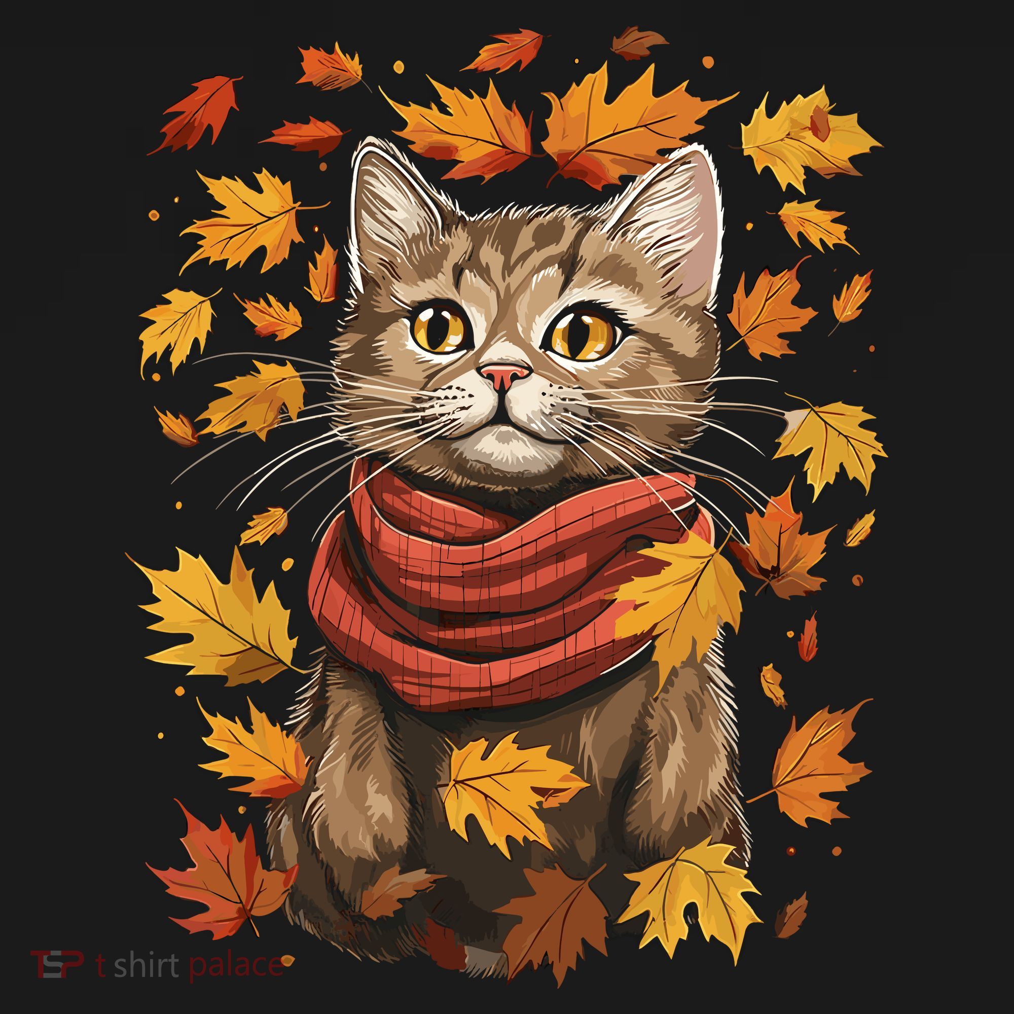 Autumn Themed Cute Cat Fall Breeze Kitten Cat Lover Women's Tank Top
